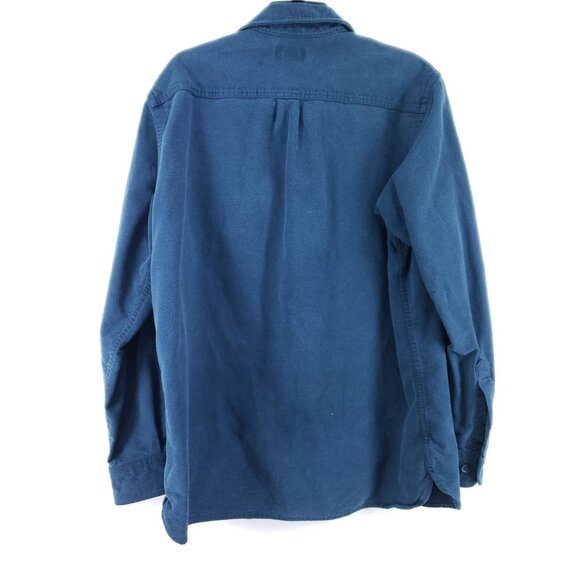 L.L. Bean Mens Large Blue Chamois Button-Up Shirt Regular Long Sleeve - Picture 2 of 8